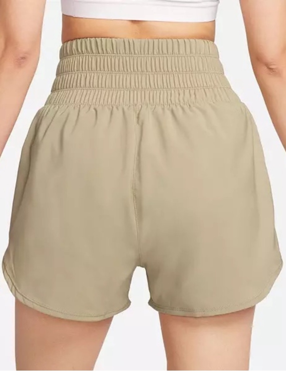 Nike Womens Dri-FIT Ultra High-Waisted 3" Lined Shorts Neutral Olive Medium - Picture 11 of 11